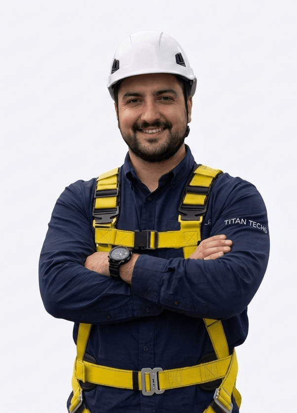 Alex, Lead Technician at Titan Techs, providing expert antenna and security service across Pakenham and southeastern Melbourne suburbs.