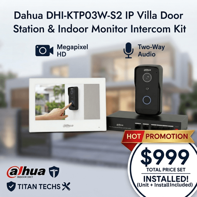 Dahua DHI-KTP03W-S2 IP Villa video intercom kit supply and professional installation in Melbourne by Titan Techs.