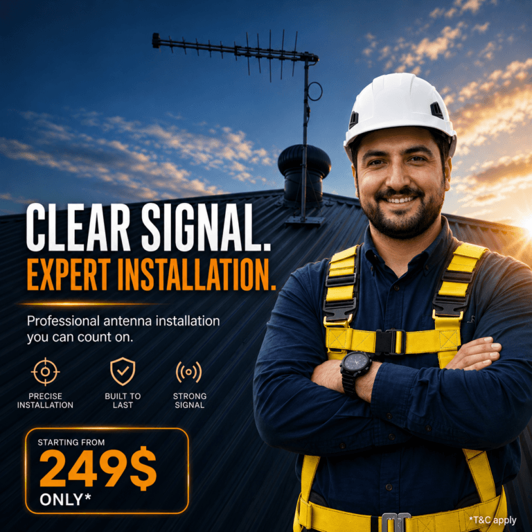 Professional TV antenna installation services in Melbourne Southeastern suburbs by Titan Techs.